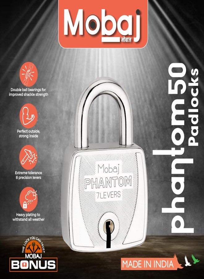 Mobaj® Phantom 50MM 7 Lever 3 Keys Padlock - Image 3